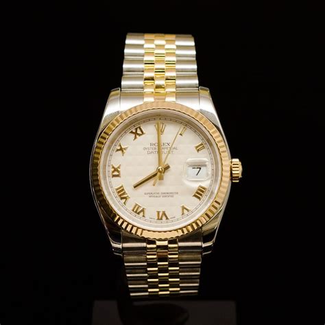 rolex two-tone datejust 36mm f serial men's wristwatch